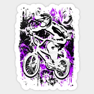 Purple Bmx Apparel | Bmx Bike Gray Sticker